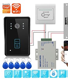 זול -tuya smart wifi 1080p מצלמת הקלטת וידאו טלפון דלת טלפון ביתי מערכת אינטרקום ביתית RFID פתיחה עם גלאי תנועה.