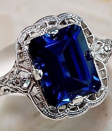 זול -1 pc טבעת For בגדי ריקוד נשים זירקונה מעוקבת סגול כחול חתונה חגים סגסוגת