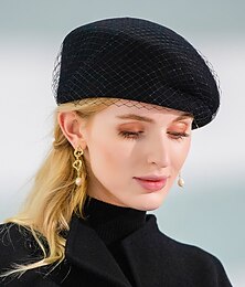abordables -Estilo retro Elegante Algodón Sombreros con Color Puro / Tul 1 PC Ocasión especial / Fiesta / Noche / Copa Melbourne Celada