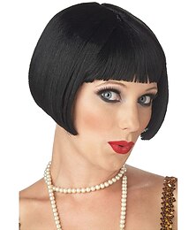 economico -Parrucca cosplay flapper capelli lisci corti anni '20 Il Grande Gatsby parrucca per festa di Capodanno parrucche di Halloween