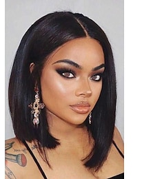 olcso -rövid bob paróka női fekete egyenes haj szintetikus haj női jelmez paróka rövid bob paróka mindennapi cosplay party halloween használatra