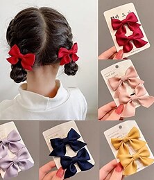 economico -2 pezzi Bambino (1-4 anni) Da ragazza Accessori per capelli Attivo Dolce Tinta unita Con fiocco Nero Giallo