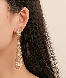 abordables -Femme Boucle d'Oreille Pendantes Poire Goutte Luxe Doux Des boucles d'oreilles Bijoux Or rose / Argent / Dorée Pour Mariage Festival 1 paire