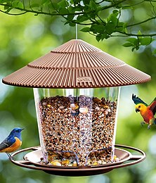 economico -Mangiatoia Per Uccelli Impermeabile Gazebo Da Appendere Mangiatoie Per Uccelli Contenitore Da Esterno Con Corda Per Appendere L'alimentazione Tipo Di Casetta Mangiatoia Per Uccelli Aves Decor Arredamento Da Giardino