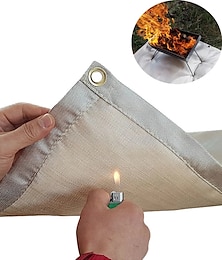 זול -שמיכת כיבוי ברביקיו מחנאות בד חסין אש מחצלת פיקניק משטח מנגל בטמפרטורה גבוהה שטיח מעכב בעירה נגד הכרעה