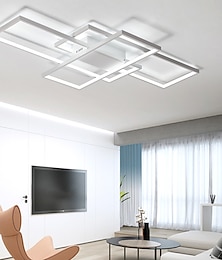お買い得  -105cm LED　3ライト　シーリングライト　アルミニウム　幾何学模様　リニアフラッシュマウントライト　モダン　スタイル　塗装仕上げ　調光可能　オフィス　ダイニングルーム　ライト　リモコンでのみ調光可能