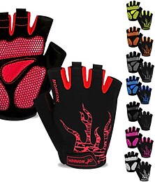 cheap -Bike Gloves Cycling Gloves Fingerless Gloves Half Finger Anti-Shake / Damping Breathable Skidproof Wicking Sports Gloves Road Cycling Outdoor Exercise Cycling / Bike Green Orange Red for Adults'