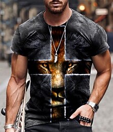 economico -Per uomo Plus Size Camicia Grande e alto Pop art Rotonda Stampa Manica corta Estate Originale Essenziale Grande e alto Informale Giornaliero Top