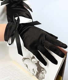 abordables -Satin Longueur Poignet Gant Elégant / Style Simple Avec Noeud Gants de Mariage / Fête