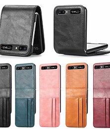 זול -טלפון מגן עבור סמסונג גלקסי Z Flip 6 Z Flip 5 Z Flip 4 Z Flip 3 Z Flip 2 Z Flip כיסוי מלא עמיד לאבק עמיד בזעזועים אחיד עור PU