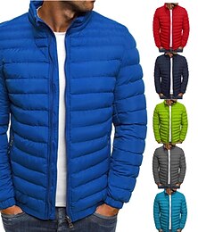 رخيصةأون -رجالي سترة البخاخ سترة انتقالية الأماكن المفتوحة كلاسيكي ربيع & الصيف بوليستر ضد الهواء خفة الوزن لون الصلبة أزرق فاتح أرزق بحري حمراء كبيرة أخضر عشبي سترة