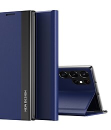 رخيصةأون -هاتف غطاء من أجل سامسونج جالاكسي S24 S23 S22 S21 Ultra Plus A54 A34 A14 أ 72 أ 52 أ 42 Note 20 Ultra 10 Plus اس 25 الترا غطاء كامل للجسم مع حامل قلب ضد الغبار لون سادة الكمبيوتر الشخصي جلد PU