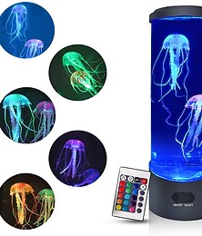 abordables -méduse lampe à lave méduse lampe avec 16 lumières changeantes de couleur réservoir de méduses lampe de table méduse aquarium veilleuse maison bureau chambre bureau décor lampe lumière d'ambiance pour