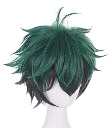 economico -parrucca cosplay anime mha bnha izuku midoriya deku per donne uomini bambini cosplay (verde - nero)