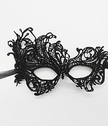 preiswerte -Karnevalsballmaske Doppelgaze Spitzenmaske Maskerade Partyball halbes Gesicht Spitzenmaske Zubehör
