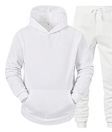 voordelige -Voor heren Trainingspak sweatsuit Joggingpakken Wit pak Logo kan worden aangepast Zwarte set Lichtgrijs + zwarte broek Donkergrijs + zwarte broek Sport & Outdoor Sportkleding Kleding Hoodies
