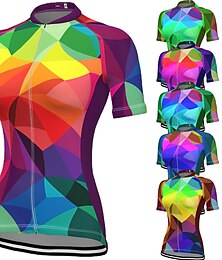 abordables -Femme Maillot Velo Cyclisme Manche Courte Cyclisme Maillot Top avec 3 poches arrière VTT Vélo tout terrain Vélo Route Séchage rapide Respirable Evacuation de l'humidité Bandes Réfléchissantes Violet