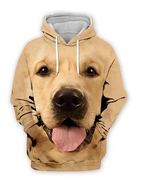 economico -Per uomo Animali Con cagnolino Felpa con cappuccio Felpe Felpa Felpa con cappuccio Manica lunga Felpa con cappuccio Con cappuccio stile sveglio Stampa 3D Informale Giornaliero Sport Nero Bianco Tasca