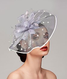 economico -Fascinators in Piume  Rete  Cappelli  Copricapo con Piuma  Cappello  Fiore 1 PC Matrimonio  Corsa di Cavalli  Melbourne Cup Copricapo abbigliamento per impressionare Abito da Corsa