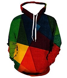 cheap -Men's Unisex Hoodie Pullover Hoodie Sweatshirt Yellow Red Blue Purple Green Hooded Color Block Graphic Prints Print Daily Sports 3D Print Designer Casual Big and Tall Spring &  Fall Clothing Apparel