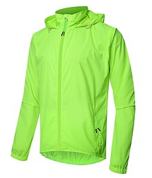 cheap -bicycle jacket men bicycle vest, waterproof windproof breathable uv protection reflective jacket, quick drying windbreaker for cycling jogging hiking, green,m