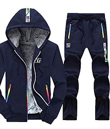 voordelige -Voor heren Trainingspak sweatsuit Joggingpakken Zwart blauw Grijs Sport & Outdoor Sportkleding Kleding Hoodies Sweatshirts