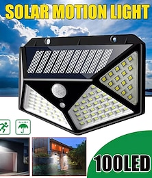 billige -solcellevegglys utendørs 100leds 3 moduser 270 lysvinkel solenergi bevegelsessensor utendørs lampe ip65 vanntett lyskontroll solcellevegglampe egnet for garasjegjerde dekk gårdsplass