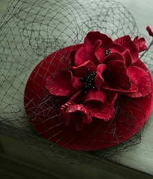abordables -tocados sombrero derby de kentucky cubo de terciopelo otoño sombrero de boda sombrero pastillero carrera de caballos día de las damas copa de melbourne cóctel real astcot flor elegante con tocado de