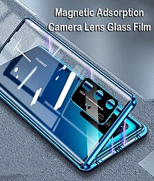 cheap -Magnetic Adsorption Tempered Glass Double Sided Case For Huawei P40 P30 Pro Lite Coque 360 Protective Cases with Carmera Lens Protector for Huawei Mate 30 20 Pro Nova 7i 6SE