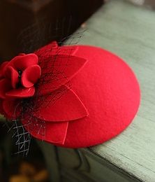 economico -fascinators kentucky derby cappello di lana cappello a secchiello corsa di cavalli giorno delle donne melbourne coppa fiore elegante con copricapo in tulle floreale copricapo