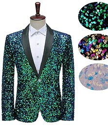 baratos -Discoteca Anos 80 Casaco Baile de Máscara Hippie Discoteca Lantejoula Fantasia Homens Fantasia de Carnaval Festa / Eventos Festa de Solteira Parada do Orgulho Adulto Casaco