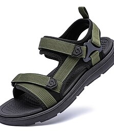 cheap -Men's Sandals Sports Sandals Beach Daily PU Magic Tape Black Blue Green Spring