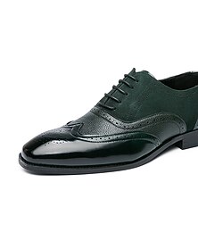 economico -Per uomo Oxford Scarpe derby Scarpe formali Scarpe Bullock Scarpe da sera Informale Formale Giornaliero Serata e festa Festa di San Patrizio PU Con lacci intrecciali Blu Marrone Verde Primavera