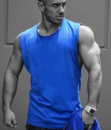economico -Per uomo Canotta da corsa Canotta per allenamento Senza maniche Maglietta Sportivo Cotone Traspirante Traspirazione umidità Morbido Corsa Allenamento attivo Marcia abbigliamento sportivo