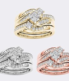 economico -3 pezzi Anello a fascia Anello For Per donna Regalo Graduazione Appuntamento Strass Lega