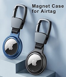 رخيصةأون -هاتف غطاء من أجل Apple AirTag AirTag غطاء خلفي محمول  مع سلسلة المفاتيح مكافحة خسر لون سادة معدن