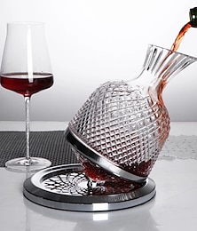 ieftine -decantor de vin rotativ de lux, din sticlă transparentă, fără plumb, aerator de vin roșu, set elegant pentru iubitorii de vin