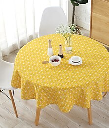 זול -כותנה נורדית מפת שולחן עגולה בצבע פס כיסוי עץ מפת שולחן רחיץ לשולחן תה