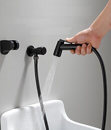 abordables -304 acier inoxydable abs bidet à main simple noir douche pulvérisateur lavage bout à bout lavage à la main noir toilette compagnon pistolet