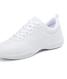 economico -scarpe da ballo in similpelle bianche da donna, da uomo e da bambino, scarpe leggere con lacci e suola antiscivolo, perfette per jazz, hip-hop e ballo da sala