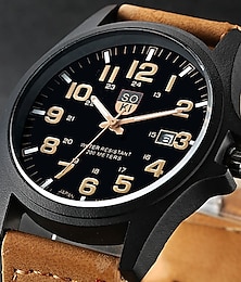 abordables -Relojes deportivos militares reloj casual de moda reloj analógico de cuarzo de cuero reloj de lujo para hombres reloj de cuarzo clásico analógico masculino