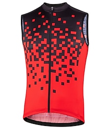 halpa -Miesten Pyöräilyliivi Hihaton Maastopyöräily Maantiepyöräily Keltainen Punainen Taivaan sininen Pyörä Hengittävä Nopea kuivuminen Heijastinraidat Polyesteri Spandex Urheilu Geometrinen Vaatetus