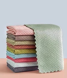cheap -Kitchen Anti-Grease Wiping Rags Efficient Fish Scale Wipe Cloth Cleaning Cloth Home Washing Dish Cleaning Towel
