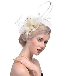 abordables -Fascinateurs Chapeaux Coiffure Organza Polyester / Polyamide Chapeau de seau Fête / Soirée Vacances Style vintage Avec Strass Casque Couvre-chef