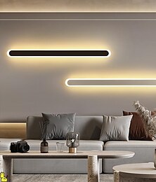 abordables -lightinthebox lámpara de pared larga minimalista, 40 cm/60 cm lámpara de pared de fondo LED moderna sala de estar dormitorio mesita de noche, aplique de iluminación de pared interior de aluminio