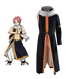 baratos -Inspired by Cosplay Natsu Dragneel Anime Cosplay Costumes Japanese Cosplay Suits Pants Cloak Waist Belt For Men's
