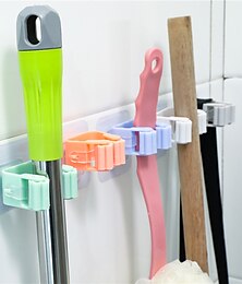 economico -Porta mop da parete Organizer Porta scopa Appendiabiti da bagno Appendiabiti da cucina Utensile da cucina Adesivo senza cuciture Clip da appendere a casa