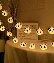 preiswerte -LED-Panda-Lichterkette 1,5 m/4,92 Fuß, 10 LEDs, Batterie oder USB-Stromversorgung, Weihnachtszimmer, Schlafzimmer, Feiertagsdekoration, Cartoon-Panda-Laterne
