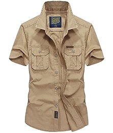 voordelige -Voor heren Wandelshirt Tactisch militair overhemd Korte mouw Hemd Kleding Bovenlichaam Buiten Ademend Sneldrogend Lichtgewicht Zomer Polyester Leger groen blauw khaki Kamperen / wandelen / grotten