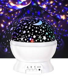 abordables -ciel étoilé projecteur veilleuse lampe 360 degrés rotatif lampe de bureau 4 lumières led 8 couleurs changent avec câble usb pour enfants chambre de bébé et décoration de fête
